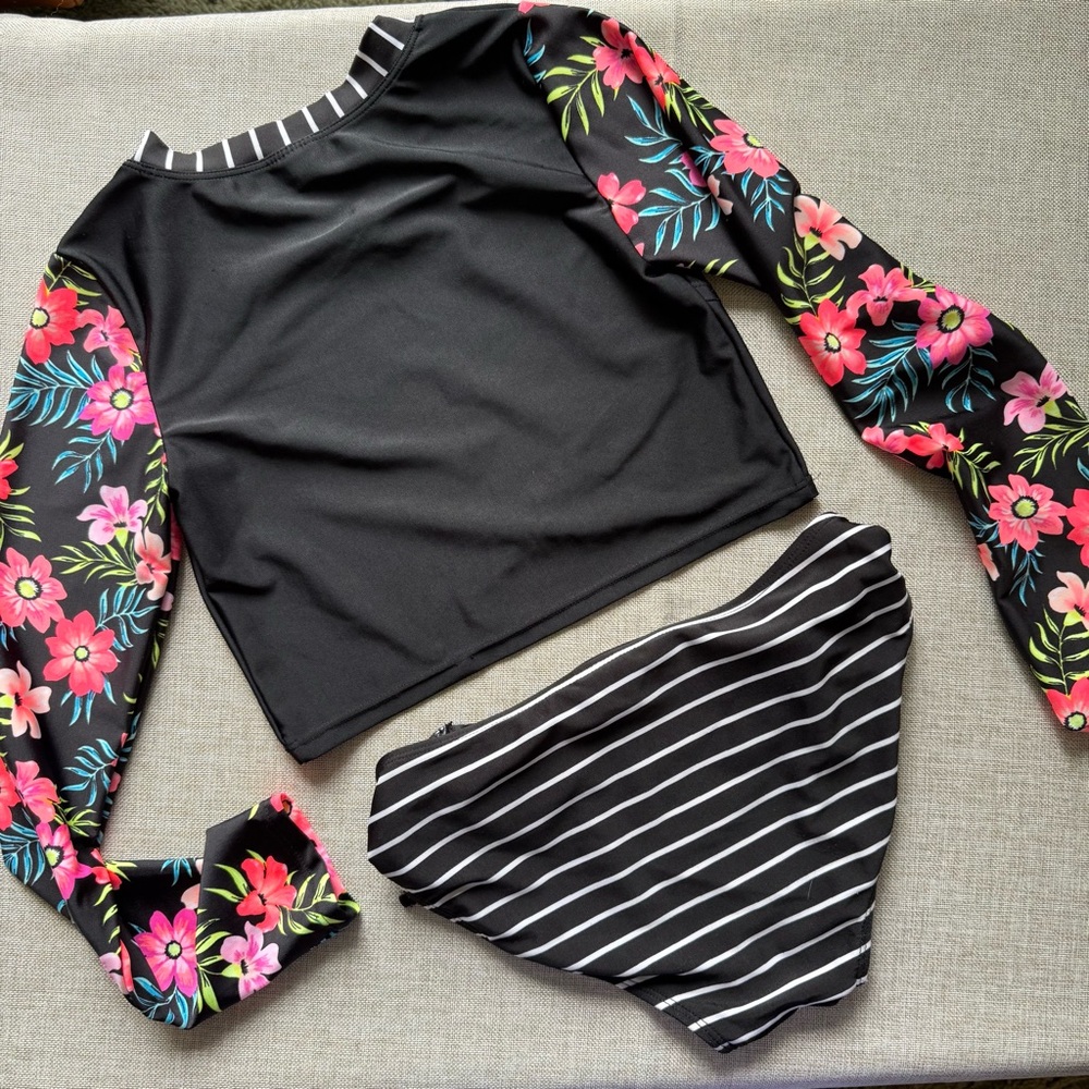 Girls Tropical Rash Guard Set - Picture 2 of 7
